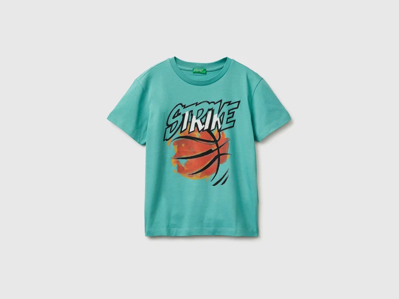 T-shirt con stampa in cotone bio