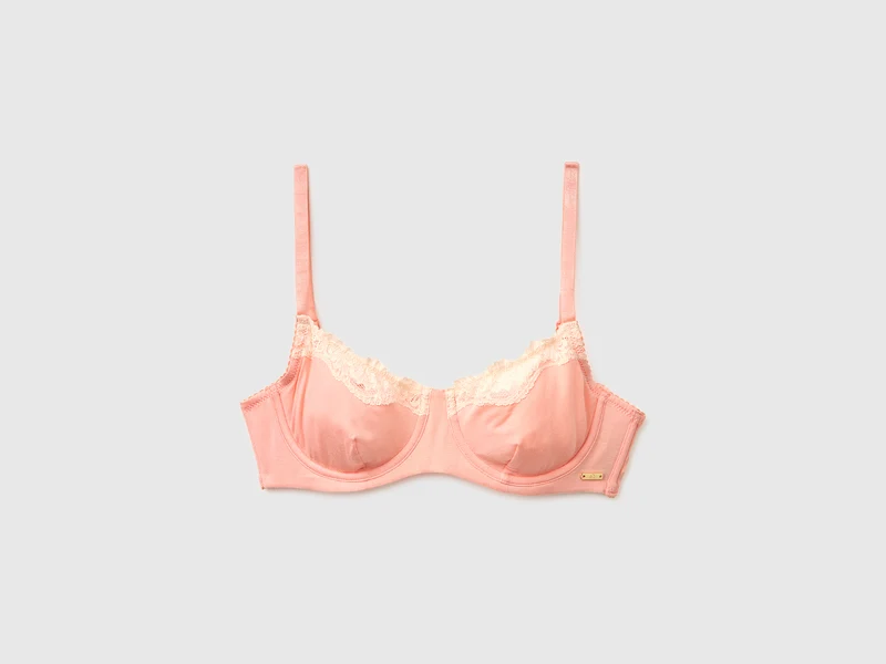Reggiseno in misto seta con pizzo