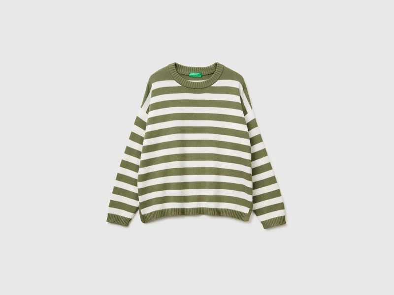 Maglione a righe in cotone tricot