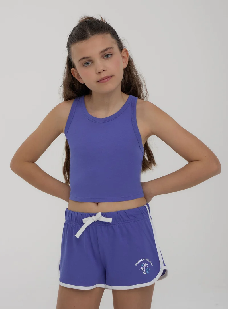 Shorts con stampa e profili