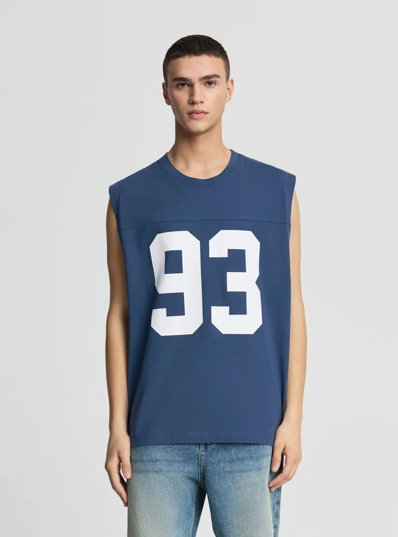 Canotta con stampa numero fit boxy