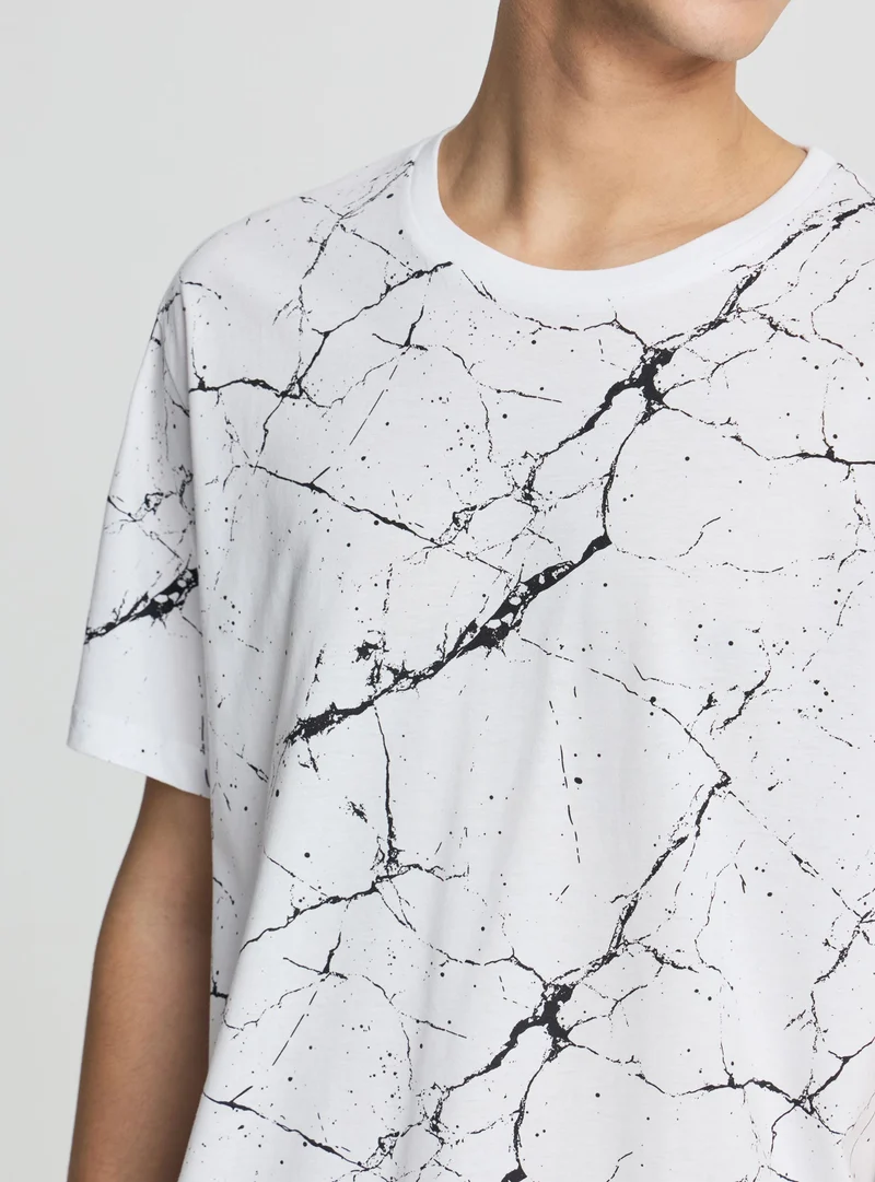 T-shirt relaxed fantasia marmo