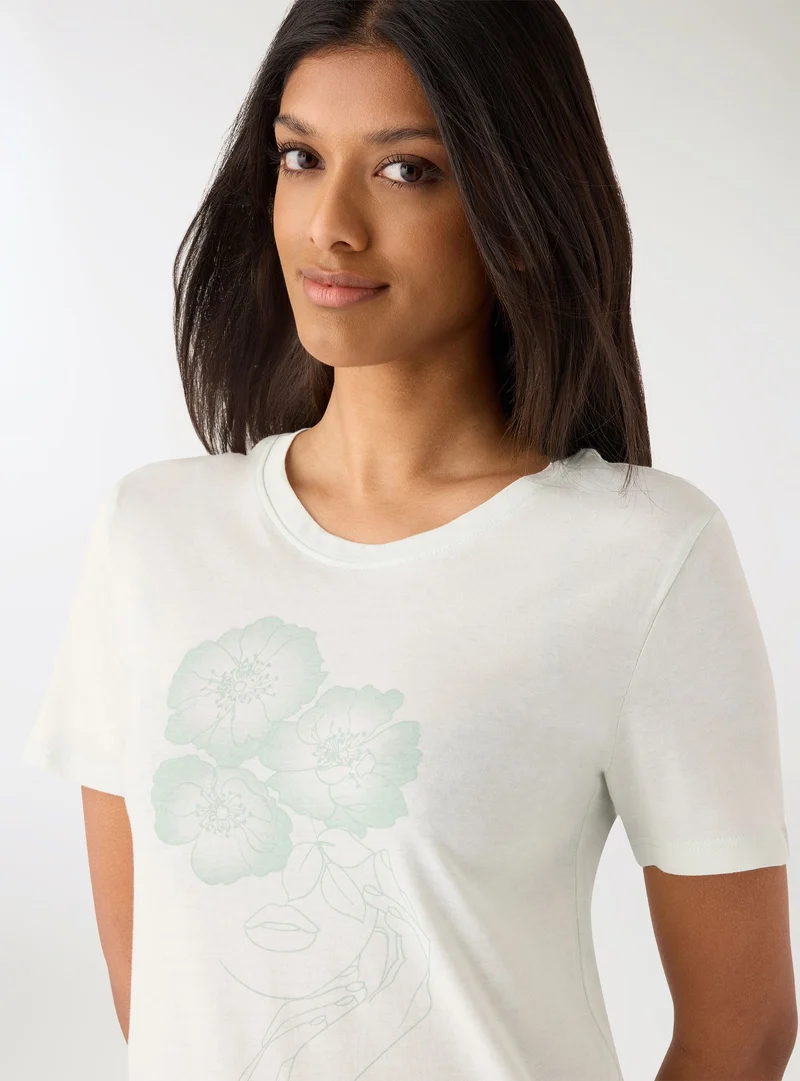 T-shirt con stampa volto