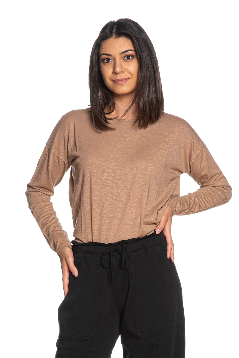 T Shirt Deha Slub Ovr Ls Crew Da Donna Cannella