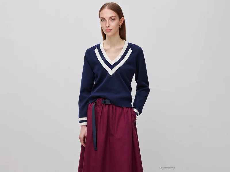 Maglia scollo a V boxy fit