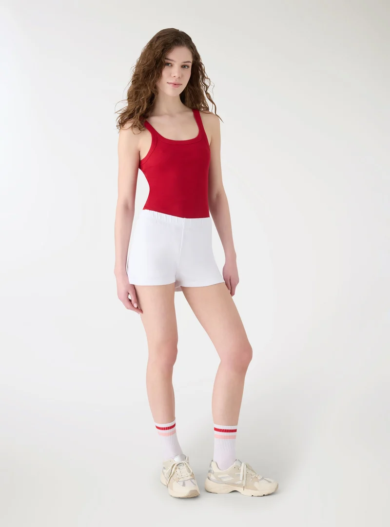 Pantaloni tuta corti vita alta