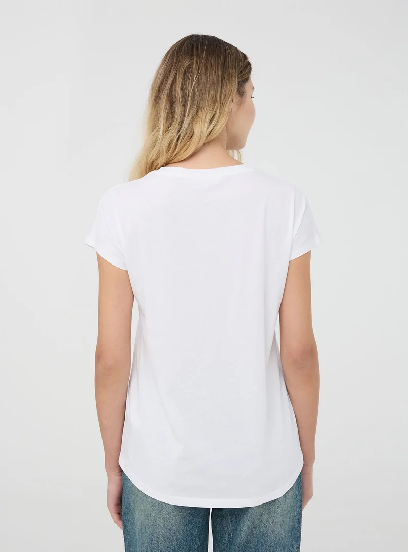 T-shirt girocollo tinta unita