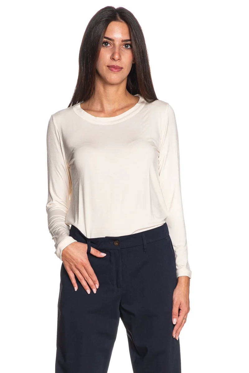T Shirt Ragno Winter Crew Da Donna Panna