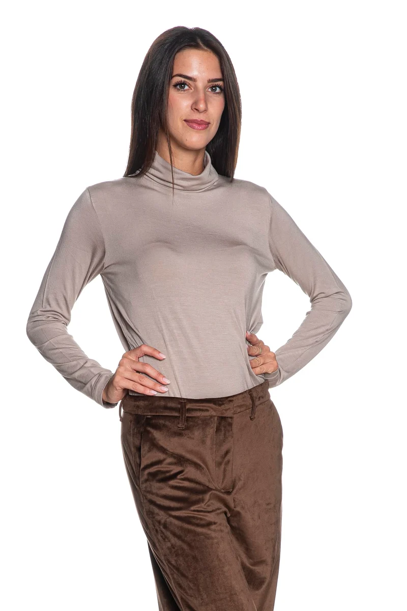 T Shirt Ragno Winter Roulè Da Donna Tortora
