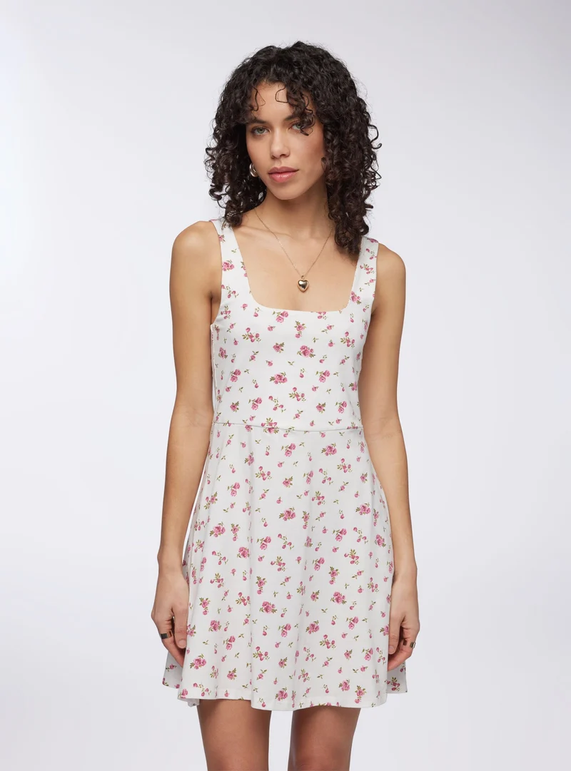 Vestito skater con fantasia floreale
