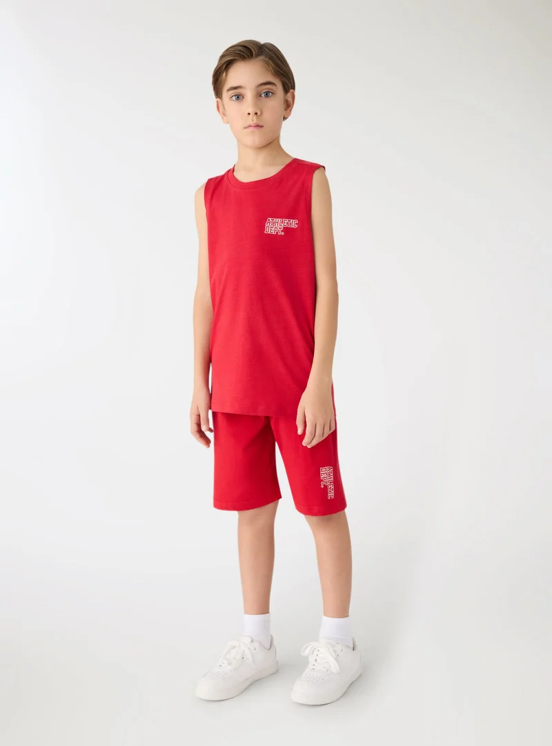 Pantaloni tuta corti con stampa lettering