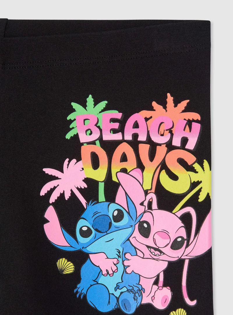 Leggings corti con stampa Stitch®