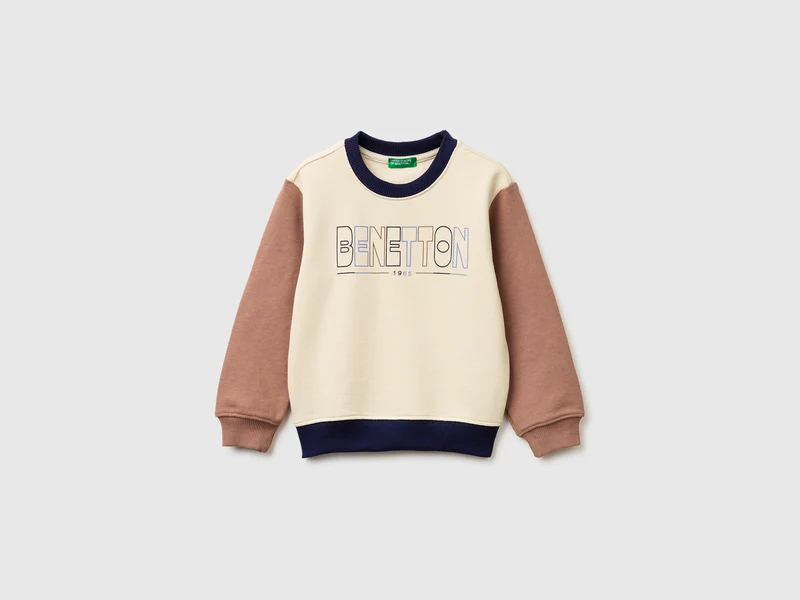 Felpa con stampa logo in cotone bio