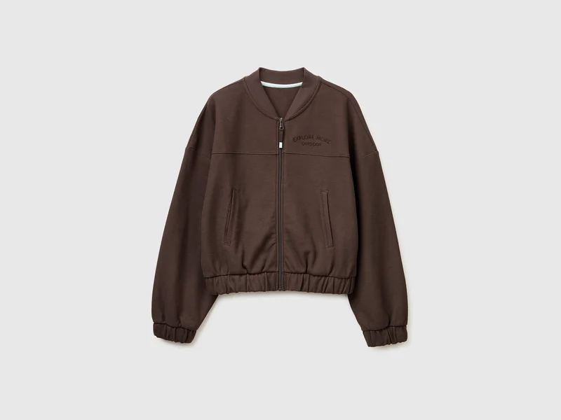 Felpa stile bomber con ricamo