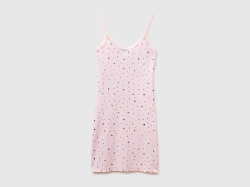 Camicia da notte fantasia con spalline