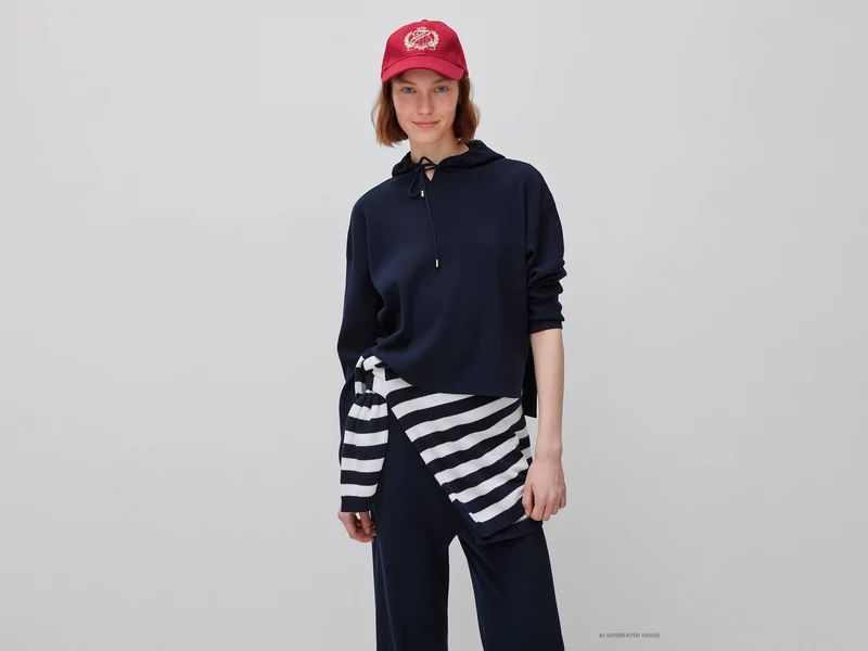 Maglia over fit con cappuccio