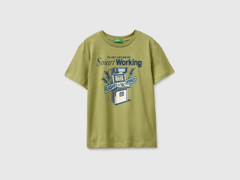 T-shirt con stampa in cotone bio