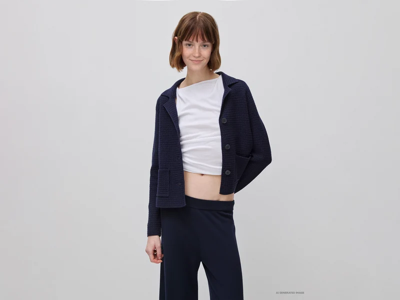 Blazer in maglia 100% cotone