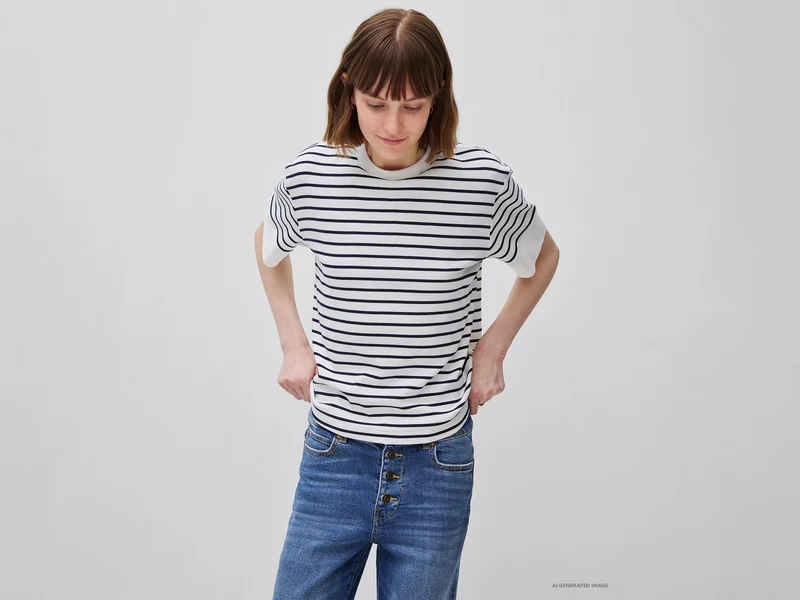 T-shirt manica corta a righe