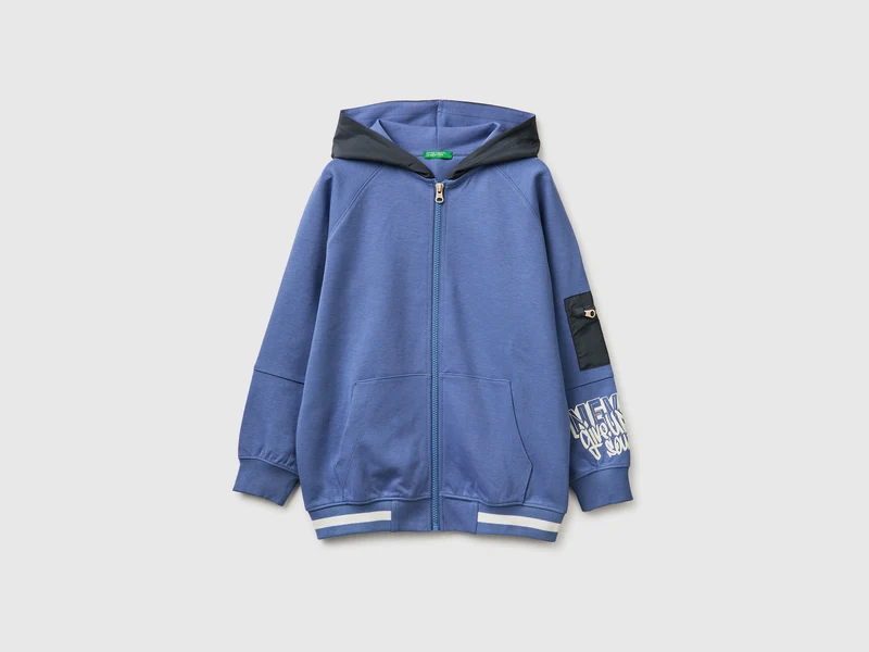 Felpa aperta con inserti in nylon