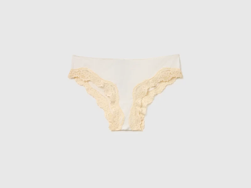 Slip classico in misto seta con pizzo
