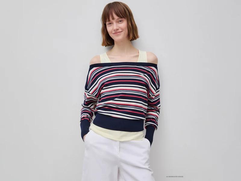 Maglia a righe scollo a barchetta