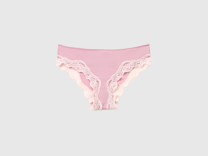 Slip classico in misto seta con pizzo