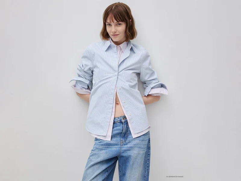 Camicia in cotone a righe