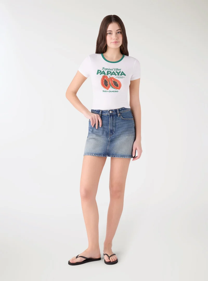T-shirt con stampa papaya