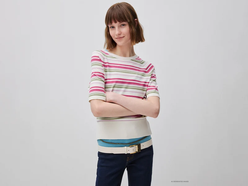 Maglia manica corta a righe