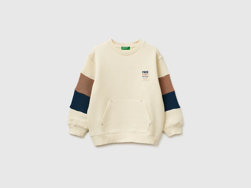 Felpa chiusa color block