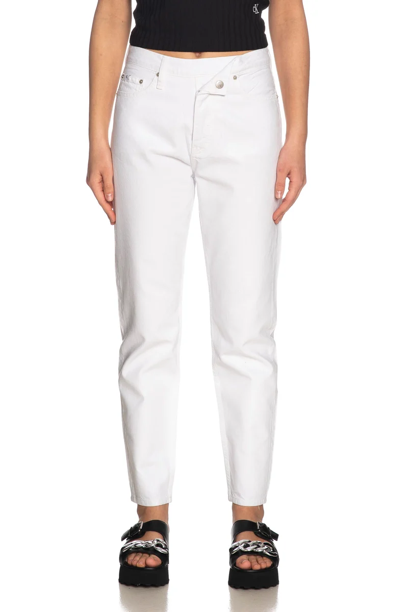 Jeans Calvin Klein Wh Da Donna Denim Bianco