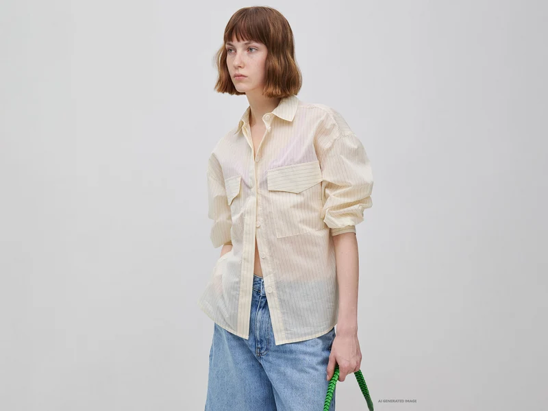 Camicia a righe con spacchi
