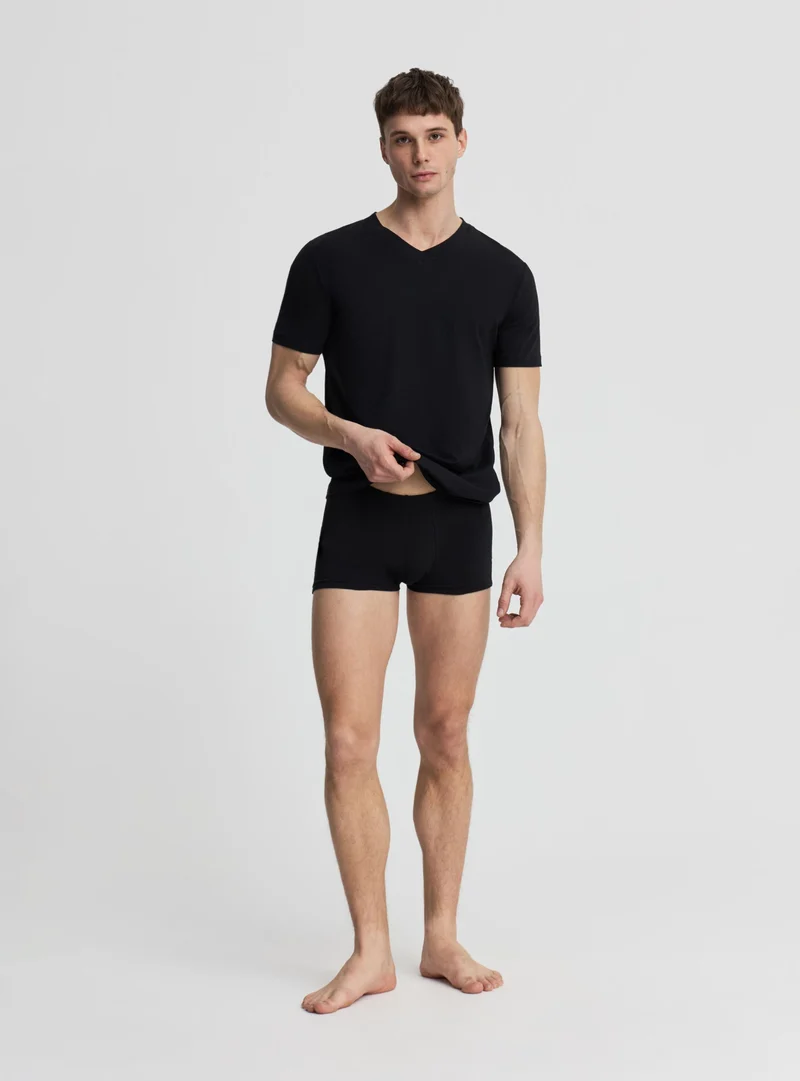 Pack 2 T-shirt a tinta unita con scollo a V