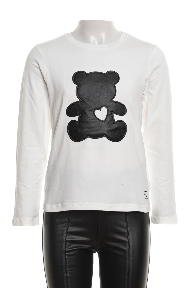 T-Shirt Sarabanda Patch Teddy Eco L Da Bambina Latte
