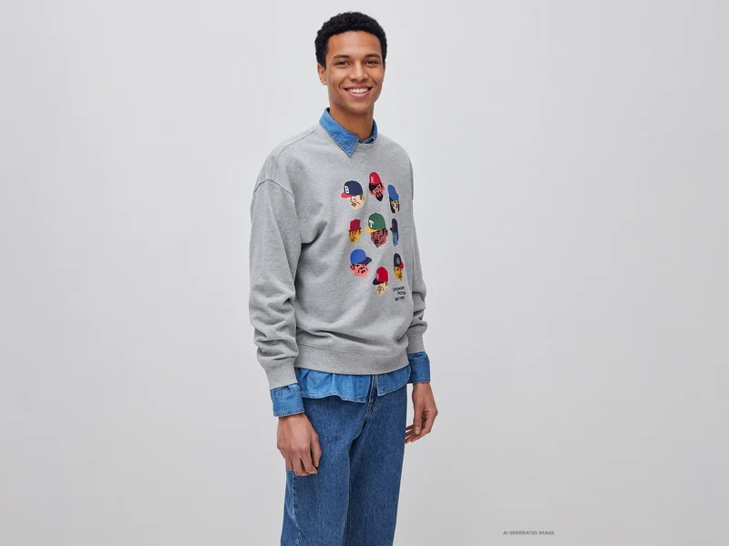 Felpa con stampa relaxed fit
