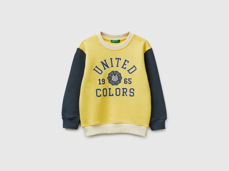 Felpa con stampa logo in cotone bio