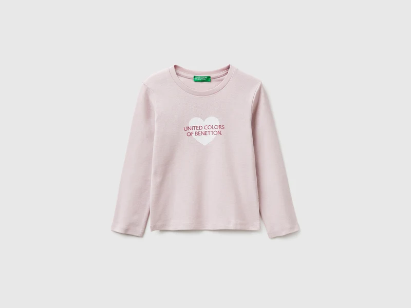 Maglietta con logo glitter in cotone bio