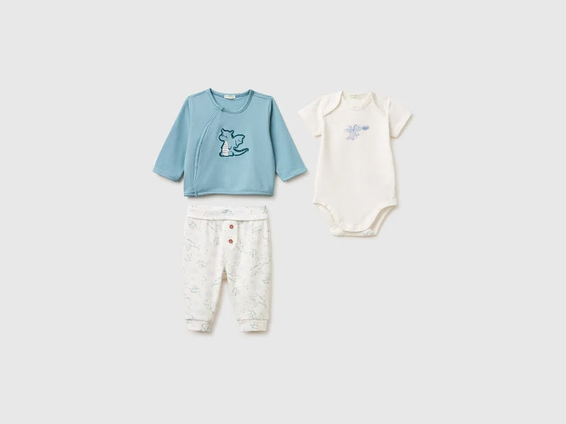 Set felpa, body e pantaloni