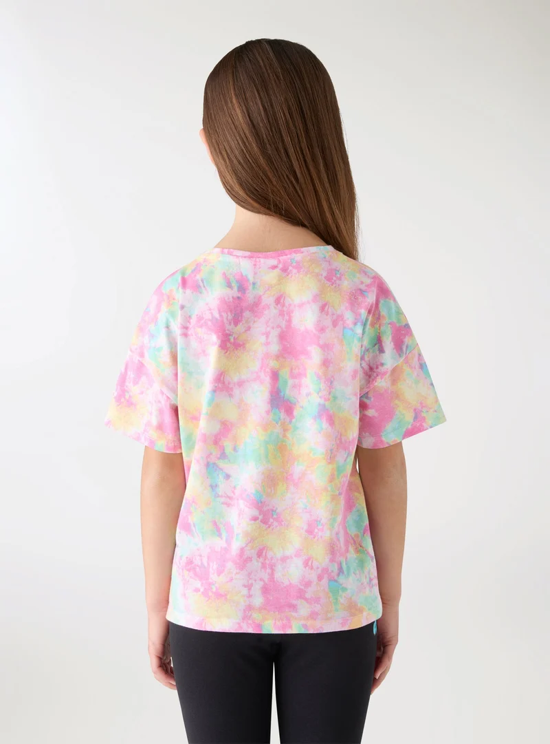 T-shirt con Stitch® e scritte luccicanti