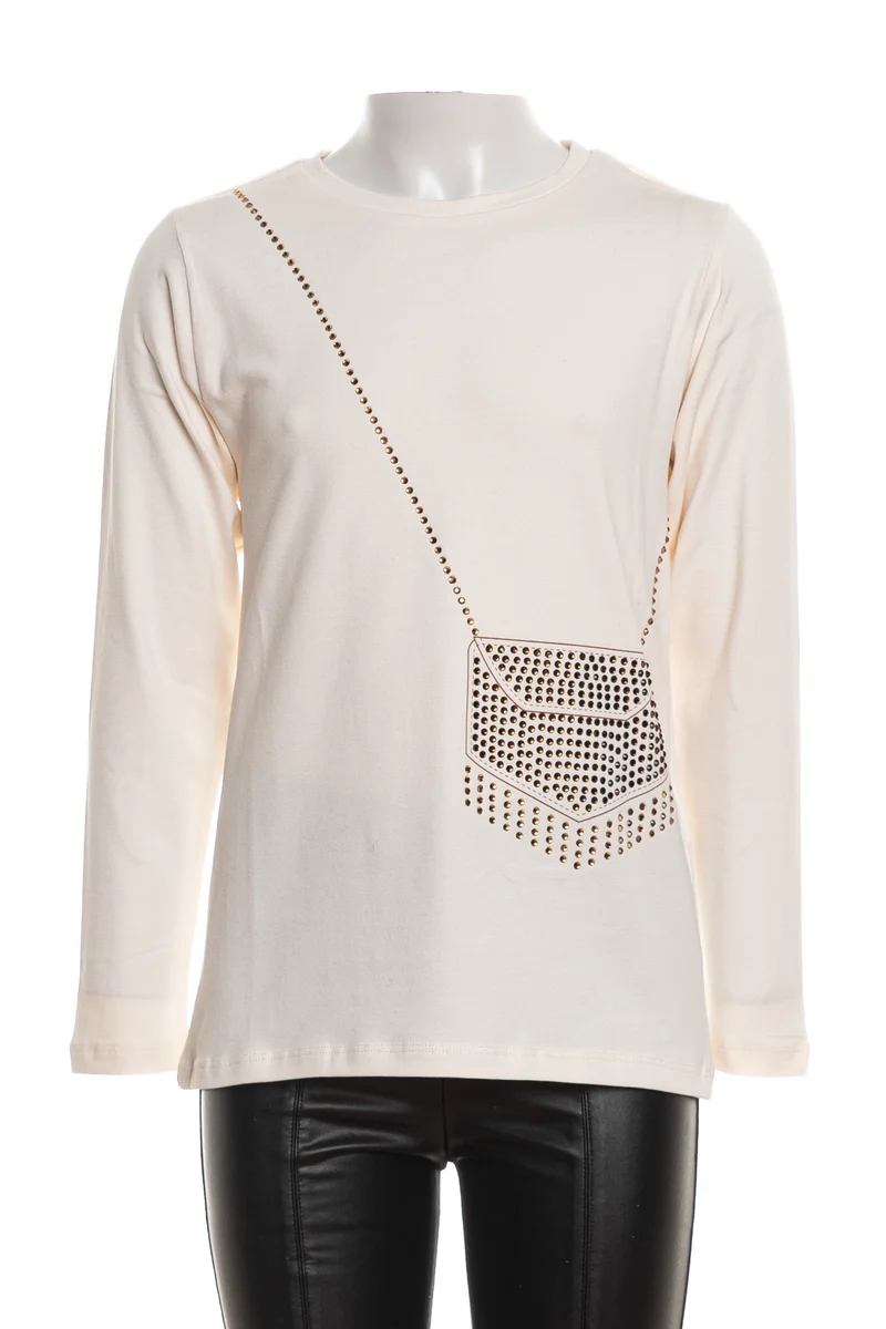 T-Shirt Sarabanda Ptd Bag Da Bambina Panna