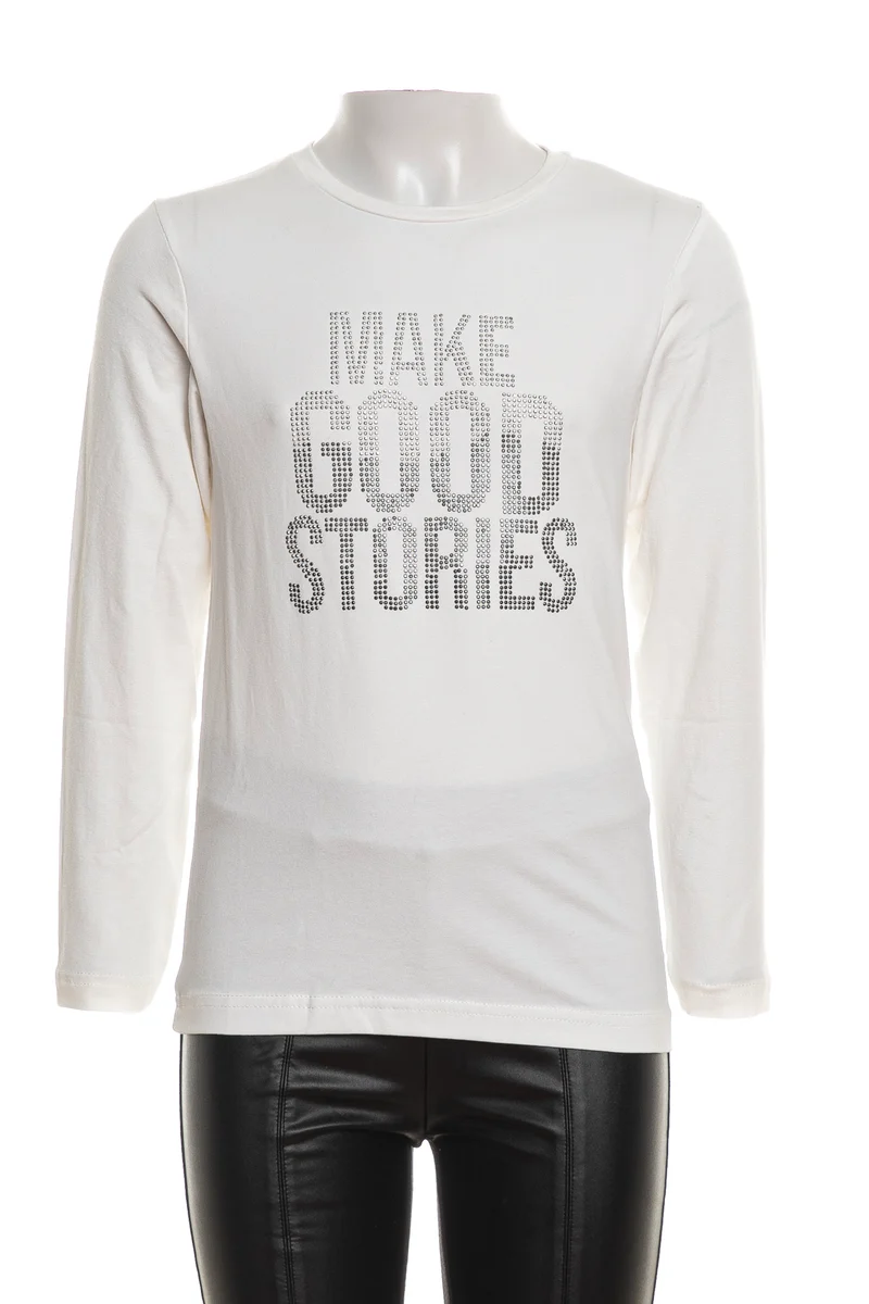 T-Shirt Sarabanda Strass Stories Da Bambina Latte