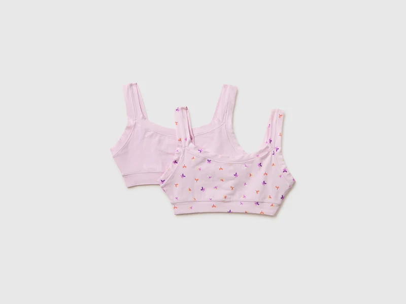 Due brassiere in cotone bio super stretch