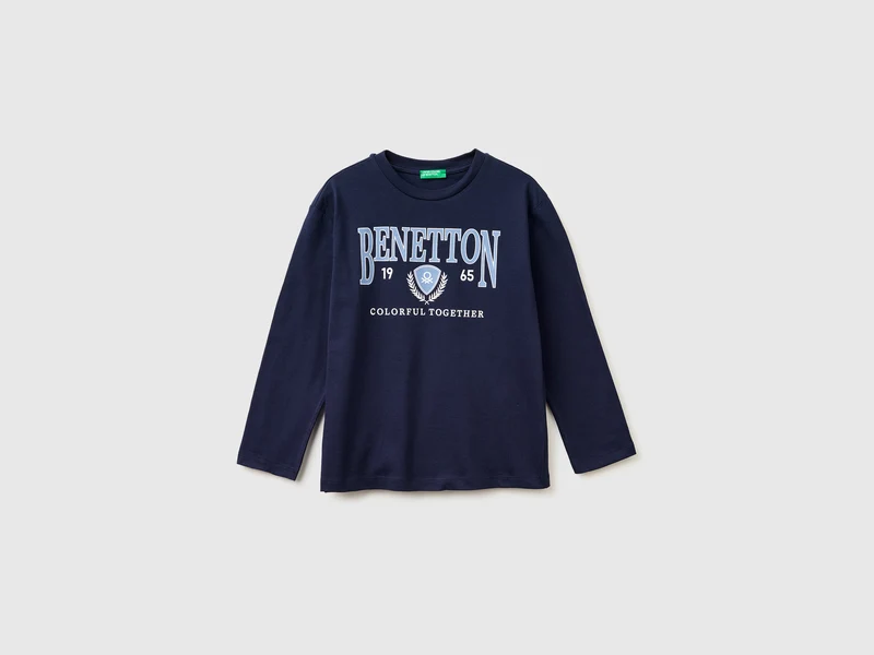 T-shirt con stampa logo in cotone bio