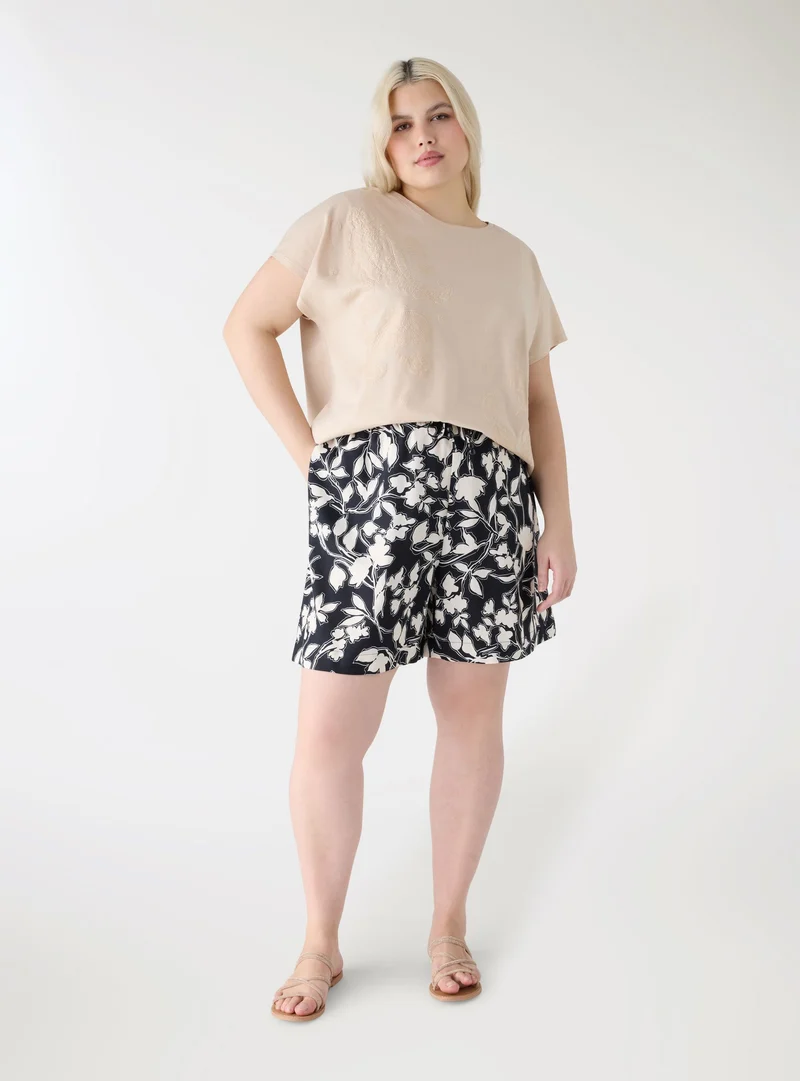 T-shirt girocollo effetto cashmere