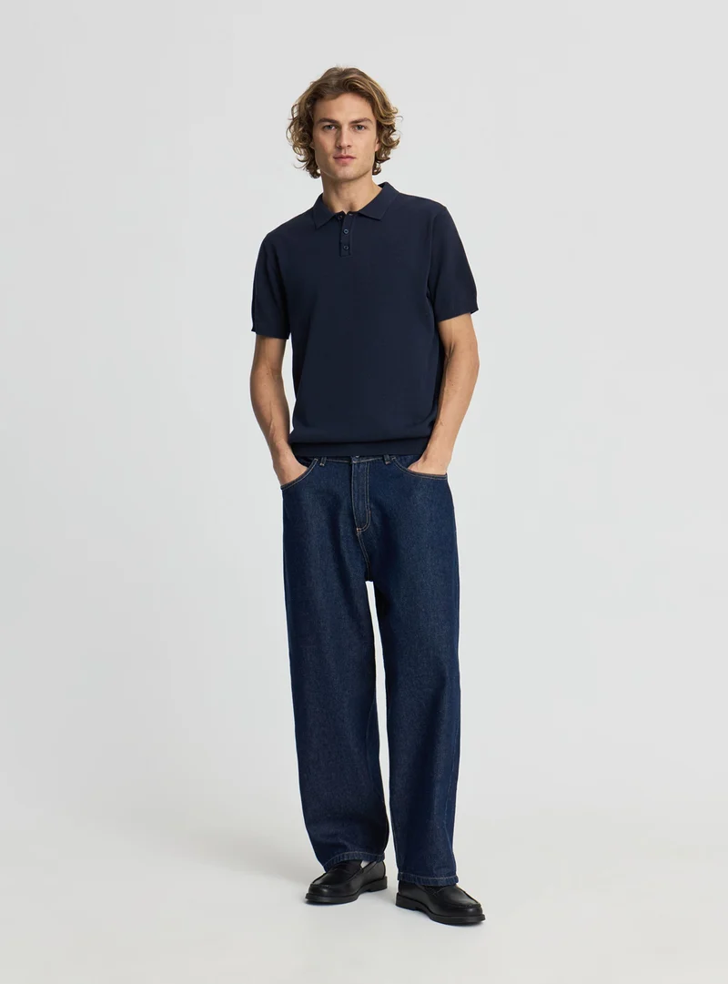 T-shirt polo in maglia
