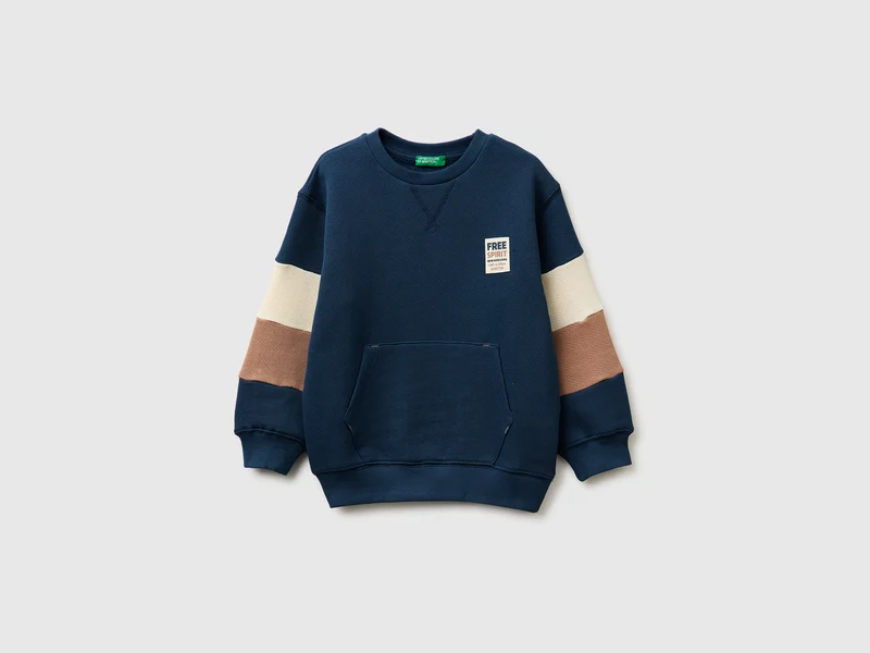 Felpa chiusa color block