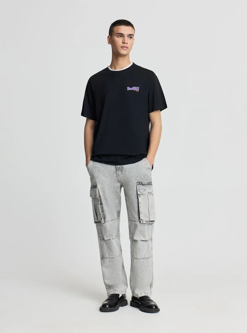T-shirt relaxed con stampa jackpot