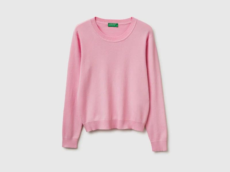 Maglia rosa in cotone tricot