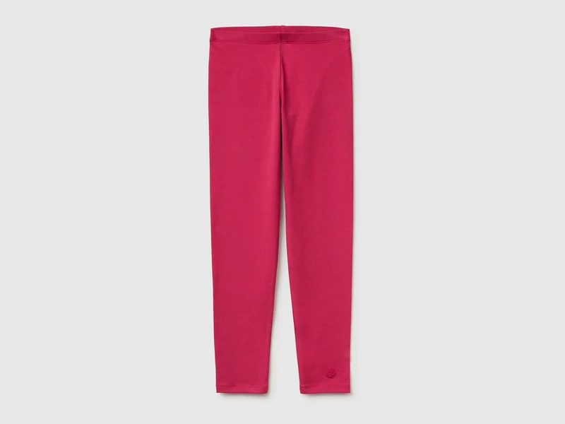 Leggings in cotone stretch con logo